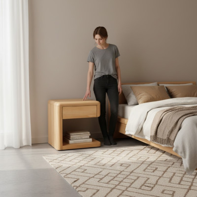 Legno massello comodino comodino consolle da notte tavolino artigianale mobili