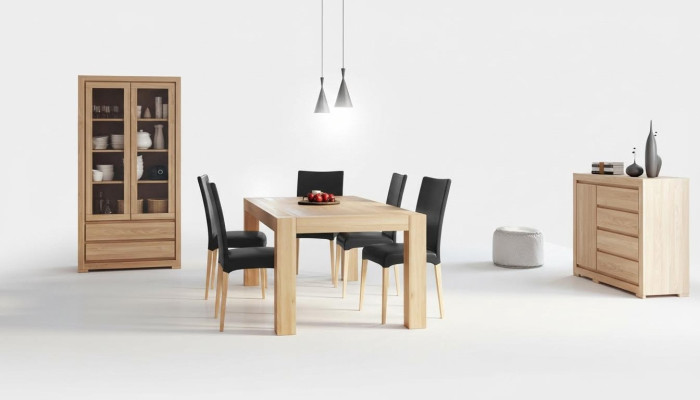Set da pranzo in legno massiccio vero tavolo + 6 sedie set da pranzo in legno massiccio completo.