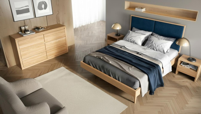 Camera da letto Mobili set da 3 pezzi. Letto in legno massiccio comodini 2x letti in legno massiccio.