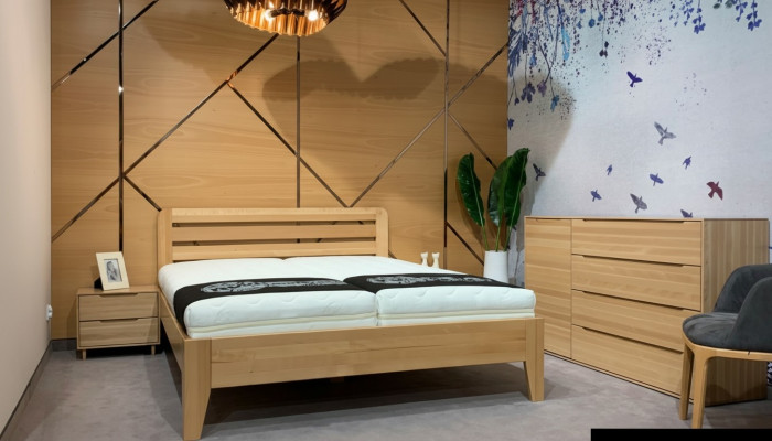 Camera da letto Letto in legno Vera casa Legno letto Hotel 180x200 Stile Mobili massicci Letti