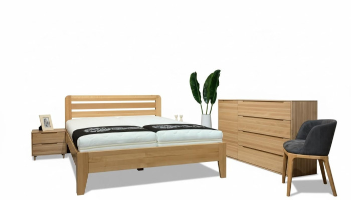 Camera da letto Letto in legno Vera casa Legno letto Hotel 180x200 Stile Mobili massicci Letti