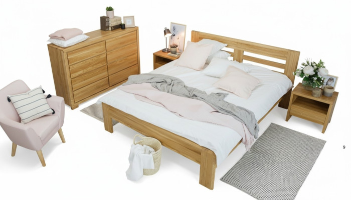Letto matrimoniale in legno massello 180x200 in faggio massiccio Letto in legno massiccio Nuovo