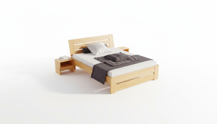 Camera da letto Mobili 3 pezzi Set Letto Legno massiccio Comodini 2x Legno naturale
