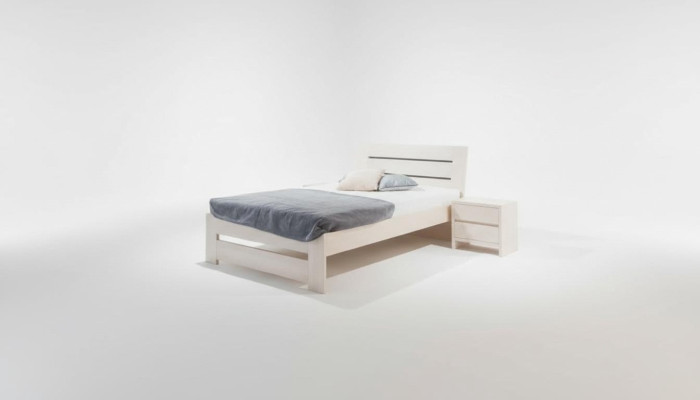 Letto Camera da letto Set completo Letti con 2 comodini 100x200cm Loft Massiccio