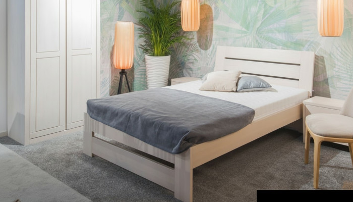 Letto in legno massiccio 100x200 cm, letto singolo, mobili massicci, camera da letto