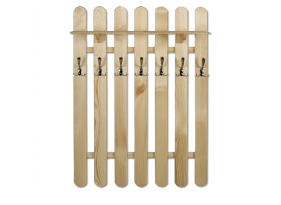 Armadio ad angolo con 7 ganci, pannello in legno massello per corridoio.