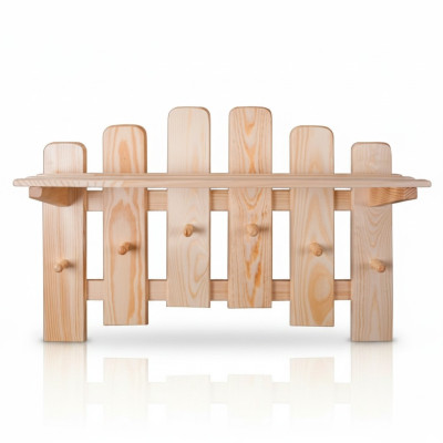 Pannello armadio appendiabiti a parete 6 ganci 70x48 cm Ingresso armadio Pino massiccio