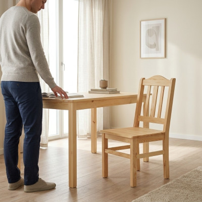 Sedia da sala da pranzo in legno massiccio, sedia poltrona in legno, arredamento in legno fatto a mano massiccio nuovo.  Sedia da pranzo in legno massiccio, poltrona in legno, arredamento in legno massiccio fatto a mano nuovo.