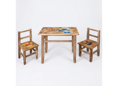 Set tavolo per bambini, 3 pezzi, tavolo con 2 sedie, arredamento per bambini, per la cameretta dei bambini