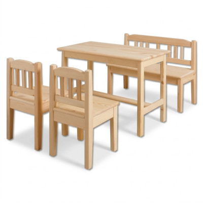 Set di mobili per bambini composto da 4 pezzi, con sedia per bambini, tavolino per bambini, sedia per bambini e tavolino per bambini.