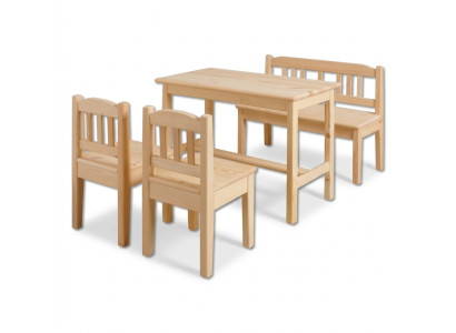 Set di mobili per bambini composto da 4 pezzi, con sedia per bambini, tavolino per bambini, sedia per bambini e tavolino per bambini.
