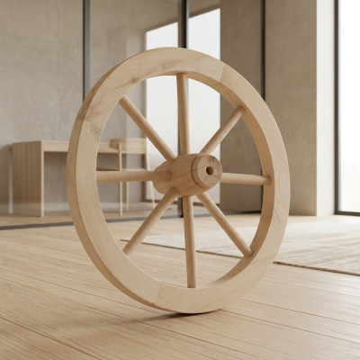 Dekorad Ruota in legno Ø 30 cm Ruota a raggi Ruota da carro Decorazione da giardino Decorazione per negozi Legno massiccio