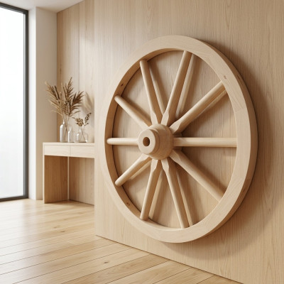Dekorad Ruota in legno Ø 60 cm Ruota a raggi Ruota carrello Decorazione da giardino Decorazione negozio Nuova