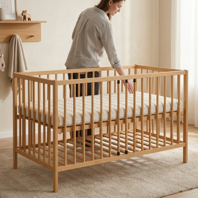 Lettino per bambini 120x60 in legno massello arredamento in legno arredamento artigianale  Culla per bambini 120x60 in legno massiccio arredamento in legno arredamento artigianale