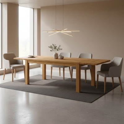 Tavolo in vero legno di quercia massello Tavoli da pranzo in legno massello 140x90cm Tavoli in legno massello