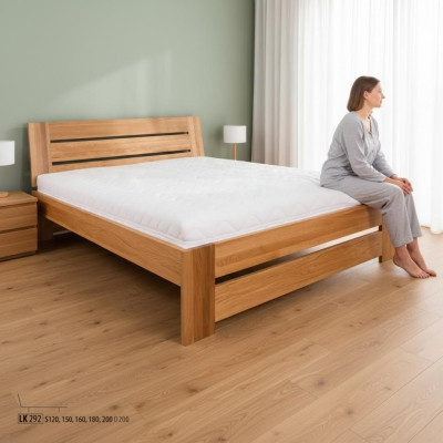 Camera da letto Letto in legno Vero legno Letto Letto Hotel 140x200 Stile Mobili massicci
