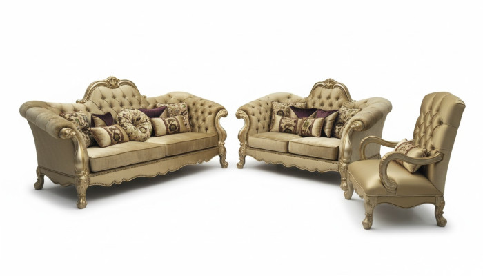 Set di divani di lusso 3+2+1 posti divano imbottito sofa mübel couche