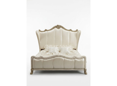 Letto classico in stile barocco rococò Chesterfield doppio in pelle per hotel in stile antico.