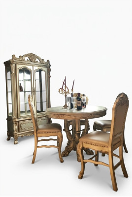 Tavoli tondi tavolo da pranzo tondo in legno rotondo Decorazione classica di stile barocco