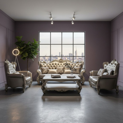 Divano 3+2+1 in pelle design Set divani imbottiti Sofà