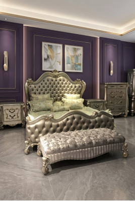 Design letto matrimoniale letti di lusso classici barocchi Chesterfield in stile rococò.