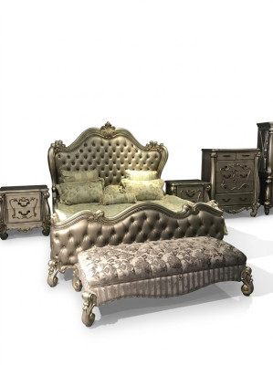 Design letto matrimoniale letti di lusso classici barocchi Chesterfield in stile rococò.