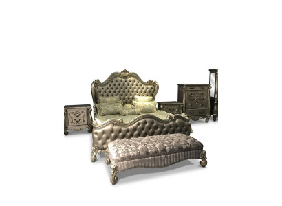 Letto 2x comodini 3 pezzi. Set camera da letto Design Letti di lusso Chesterfield