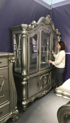 Vetrina in vetro mobile bar casa armadi barocchi scaffali a parete in legno vetrina