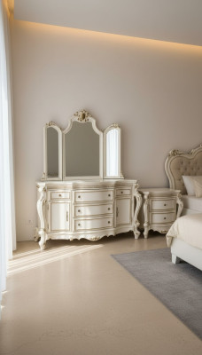 Buffet Mobile Cassettiere Armadio Barocco Rococò Specchio Credenza