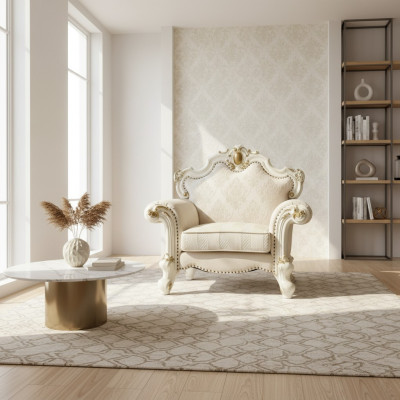 Tessuto poltrona 1 posto divano divani imbottiti design classico lusso barocco