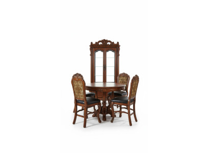 Tavolo da pranzo rotondo + set di 4 sedie da tavolo Decorazione completa Tavolo rotondo in legno con tavoli