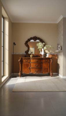 Buffet credenza comò specchio vera lavorazione del legno stile barocco rococò