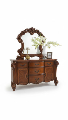Buffet credenza comò specchio vera lavorazione del legno stile barocco rococò