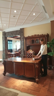 Scrivania di lusso Tavolo Ufficio Ufficio Stile antico Barocco Rococò Tavoli barocchi Nuovo