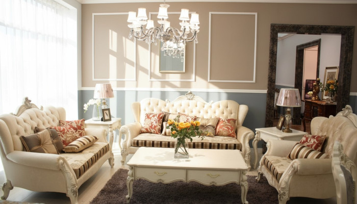 Set di 4 pezzi Chesterfield classico. Set di divani, divano, sofà, imbottito.