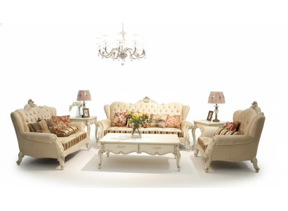 Set di 4 pezzi Chesterfield classico. Set di divani, divano, sofà, imbottito.