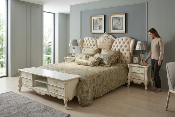 Letto Chesterfield Letti Imbottiti Camera da letto Letto matrimoniale Letti 180x200cm nuovo