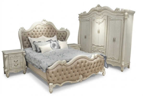 Letto + 2 comodini Set da camera da letto di lusso design Schlafzimmer