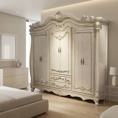 Stile classico antico Armadio in legno guardaroba Camera da letto Barocco