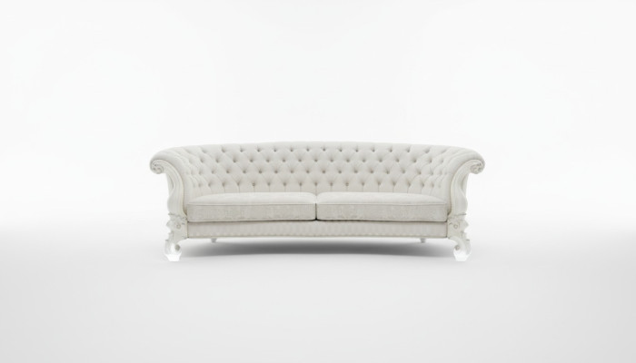 Divano 4 posti Design divano Chesterfield Imbottitura in pelle Tessuto