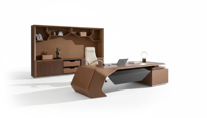Set da ufficio per designer con scaffale, scrivania, armadio. Set completo di mobili.