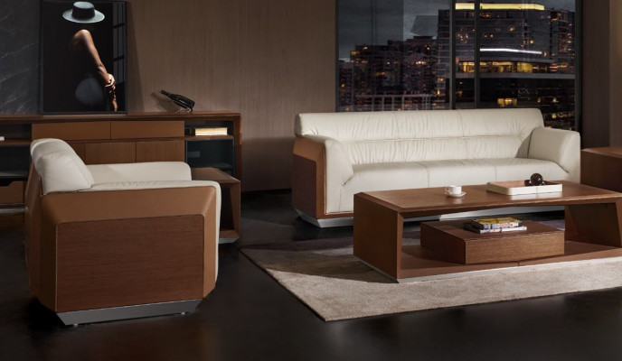 Divano 3+1+1 posti Set di divani design Divani imbottiti in pelle Relax