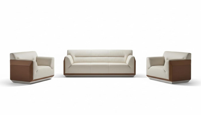 Divano 3+1+1 posti Set di divani design Divani imbottiti in pelle Relax