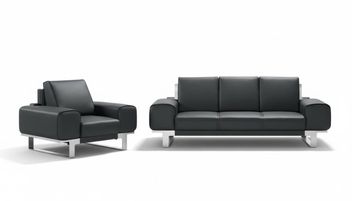 Divano design Sitz Imbottito Divano Gruppo Arredamento Pelle 3 Posti 1 Posti