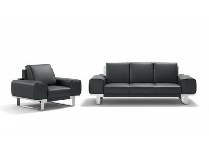 Divano design Sitz Imbottito Divano Gruppo Arredamento Pelle 3 Posti 1 Posti