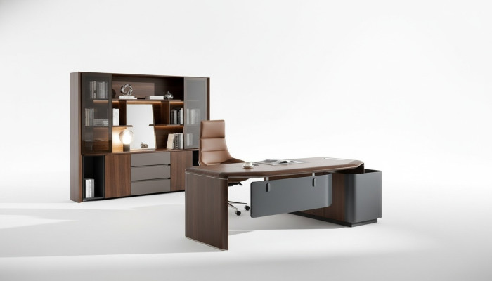 Set da ufficio con sedia e scrivania, arredamento completo in 3 pezzi.
