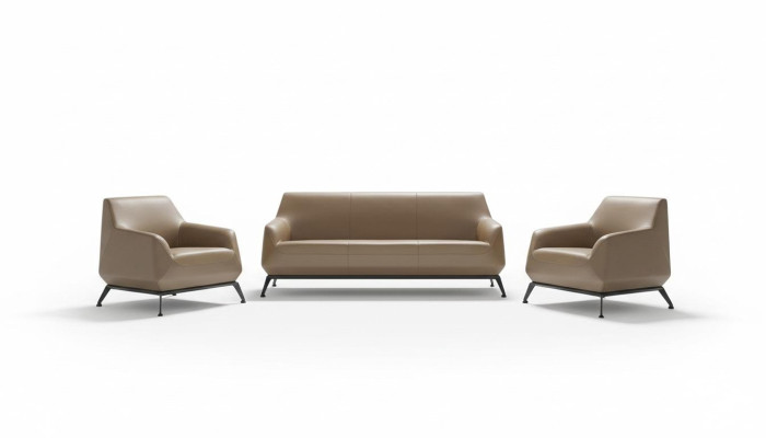 Set divano in pelle divano paesaggio abitativo 3 posti insieme al design moderno