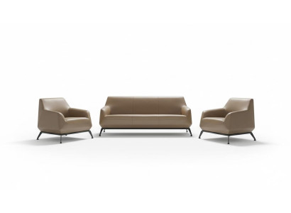 Set divano in pelle divano paesaggio abitativo 3 posti insieme al design moderno