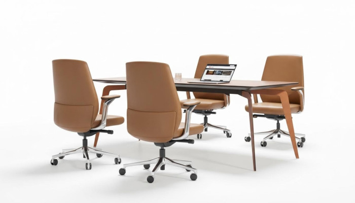 Set ufficio 4x sedie da conferenza & tavolo da conferenza set completo tavolo riunione 5 pezzi.