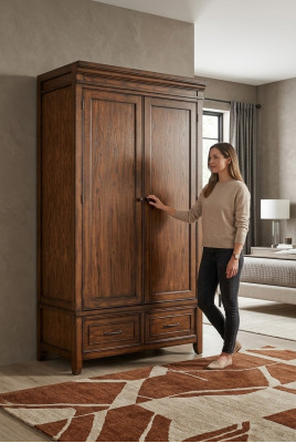 Armadio in legno stile rustico armadio mobile camera da letto.